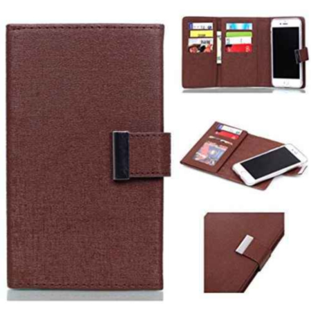 Fashion Wallet with Removable Magnet Case - BROWN for iPhone 8P / 7P (Only Ground Shipping)