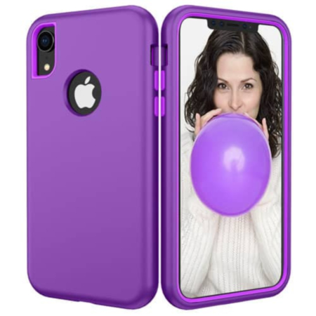 Three Layer Heavy Duty Shockproof Anti-Scratch Protective Case - PURPLE for iPhone XR (Only Ground Shipping)