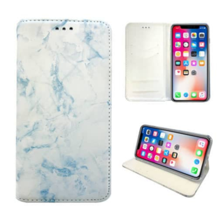 Marble Design Wallet Case - BLUE for iPhone XR (Only Ground Shipping)