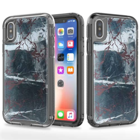 Marble Design BLACK Bumper Shockproof Case - GRAY for iPhone XR (Only Ground Shipping)
