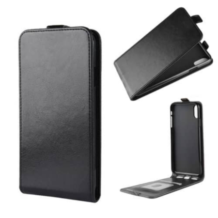 Vertical Leather Wallet Case - BLACK for iPhone 8P / 7P (Only Ground Shipping)