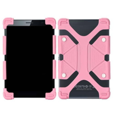 Universal 7"-7.9" Adjustable Shockproof Silicone Case -LIGHT PINK (Only Ground Shipping)