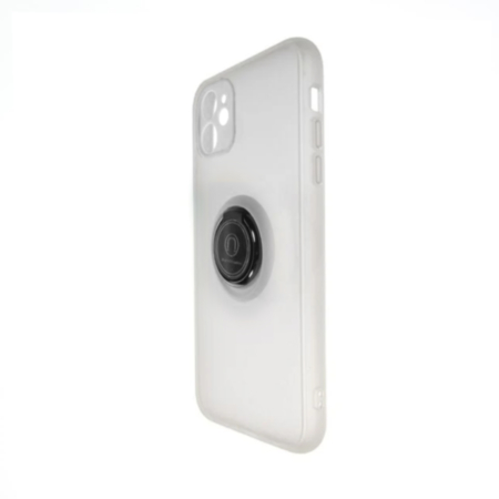 Hard PC Rear / Soft TPU Colorful Border Case with I-ring Holder - CLEAR for iPhone 12 / 12 Pro (Only Ground Shipping)