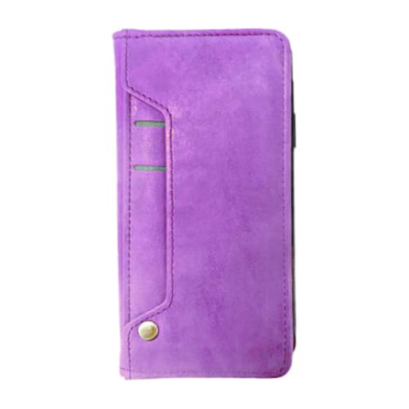 Galaxy S20 Genuine Leather Magnetic Wallet Case with Credit Card Slot - PURPLE (Only Ground Shipping)