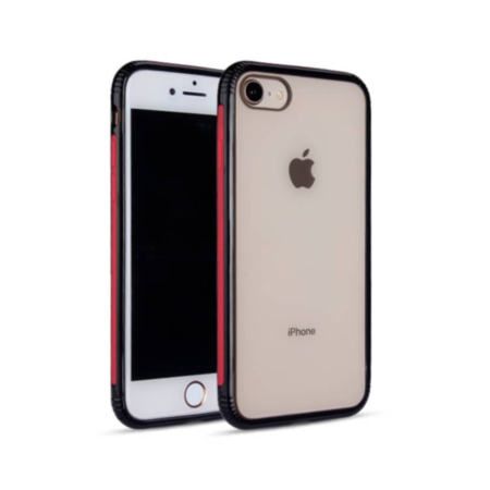 Shockproof Transparent Soft Gel TPU Case - RED for iPhone 8P / 7P / 6SP / 6P (Only Ground Shipping)