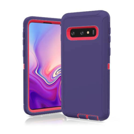 Heavy Duty Case for Galaxy S10 (DARK PURPLE & PINK) (Only Ground Shipping)