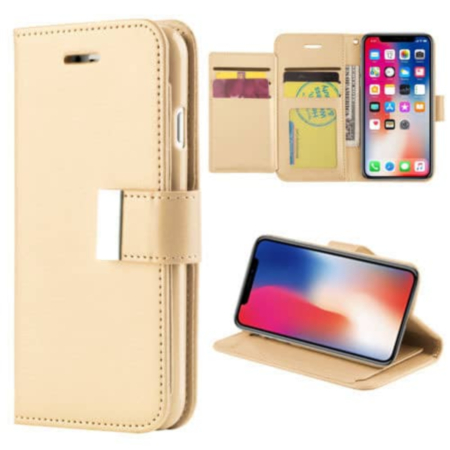 Design Wallet with Extra Pocket Case - GOLD for iPhone XR (Only Ground Shipping)
