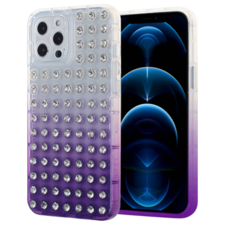 Thick TPU Case with Crystals - PURPLE for iPhone XR (Only Ground Shipping)