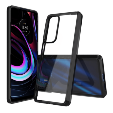 Moto G60S Hybrid Case with Air Cushion Technology - BLACK (Only Ground Shipping)