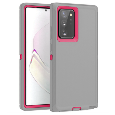 Heavy Duty Case for Galaxy Note 20 (GRAY & HOT PINK) (Only Ground Shipping)