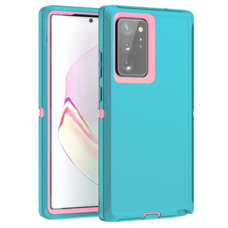 Heavy Duty Case for Galaxy Note 20 (LIGHT TEAL & PINK) (Only Ground Shipping)