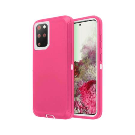 Heavy Duty Case for Galaxy S20 (HOT PINK & WHITE) (Only Ground Shipping)