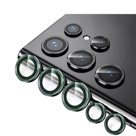 Camera Lens Protector with Metal Ring for Galaxy S23 Ultra (Green)