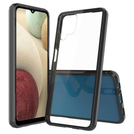 Galaxy A12 Hybrid Case with Air Cushion Technology - BLACK (Only Ground Shipping)