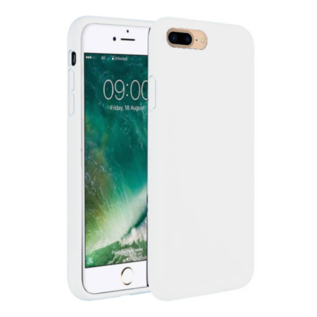 Soft Solid Silicone Case (Full Buttom Cover) - WHITE for iPhone 8P / 7P (Only Ground Shipping)