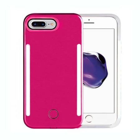 Selfie Case LED Light Up Front & Back (Version 2) PINK for iPhone 8P / 7P / 6SP / 6P (Only Ground Shipping)