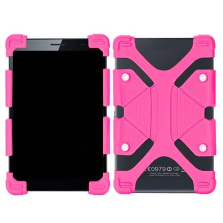 Universal 8"-8.9" Adjustable Shockproof Silicone Case -HOT PINK (Only Ground Shipping)