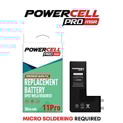 Grab the wholesale deals on the POWERCELL PRO MSR replacement battery for iPhone 11, 3046 mAh. Spot weld required.

