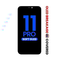Purchase the OLED assembly for iPhone 11 Pro, aftermarket QV8 soft. Includes exclusive OLED breakage warranty.

