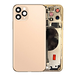 Shop the back housing frame with small components pre-installed for iPhone 11 Pro, no logo, in gold.

