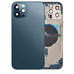 Order the Back Housing Frame with Small Components Pre-Installed for iPhone 12 Pro Max NO LOGO PACIFIC BLUE.

