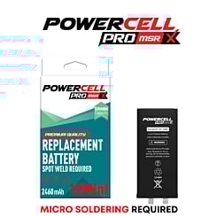 Purchase the POWERCELL PRO MSR Extended Capacity Replacement Battery for iPhone 12 Mini, 2460 mAh, with spot weld required.









