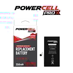 Order the POWERCELL PRO Extended Capacity Replacement Battery for iPhone 12 Pro and 12, 3240 mAH.







