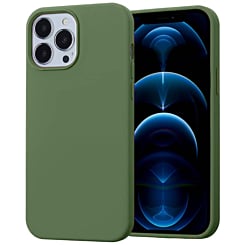 iPhone 13 Mini Soft Solid Silicone Case (Full Buttom Cover) - DARK GREEN (Only Ground Shipping)