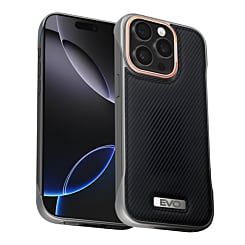EVO Carbon Design Leather Slim Case - BLACK for iPhone 13 Pro Max (Only Ground Shipping)