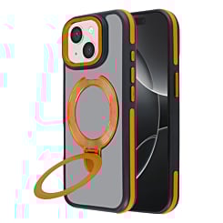 Matte Transparent Case w/ Wireless Charging Kickstand - ORANGE for iPhone 13 / 14 (Only Ground Shipping)