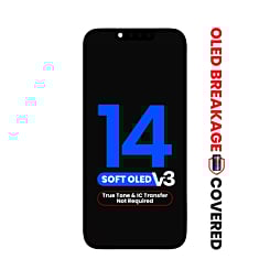 OLED Assembly for iPhone 14 (True Tone Programming and IC Transfer NOT REQUIRED) (Aftermarket QV8 V3 / Soft )