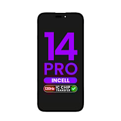 Buy the LCD assembly for iPhone 14 Pro with aftermarket Incell QV7, 120Hz refresh rate, and IC transfer eligibility.
