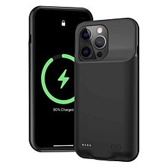 Soft Rubber Slim Charging Case 7000mAh for iPhone 14 Pro Max (BLACK) (Only Ground Shipping)