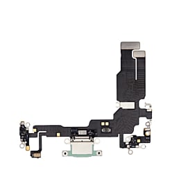 Stock up on the charging port flex cable for iPhone 15 in green, aftermarket version.