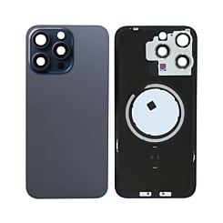 Back Glass with Frame and MagSafe Magnet for iPhone 15 Pro Max (NO LOGO) (BLUE TITANIUM)