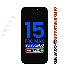 OLED Assembly for iPhone 15 Pro Max (Aftermarket QV8 / Soft / Version 2 / 120HZ) (IC Transfer Eligible)