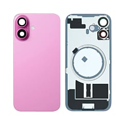 Back Glass with Frame and MagSafe Magnet for iPhone 16 (NO LOGO) (PINK)