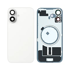 Back Glass with Frame and MagSafe Magnet for iPhone 16 (NO LOGO) (WHITE)