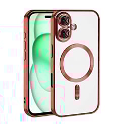 iPhone 16 Plus Shiny Wireless Charging Clear Case - RED (Only Ground Shipping)