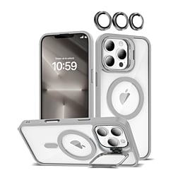 Transpalet Silicone case & Camera stand w/ Camera Lens - GRAY for iPhone 16 Pro Max (Only Ground Shipping)