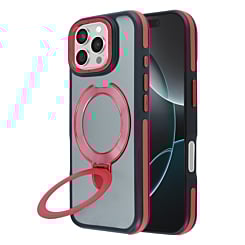 Matte Transparent Case w/ Wireless Charging Kickstand - RED for iPhone 16 Pro Max (Only Ground Shipping)