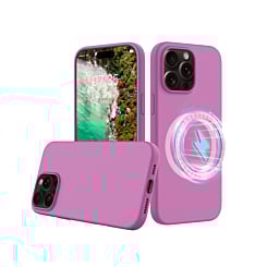 Soft Solid Silicone Case with Wireless Charging - PURPLE for iPhone 16 Pro Max (Only Ground Shipping)