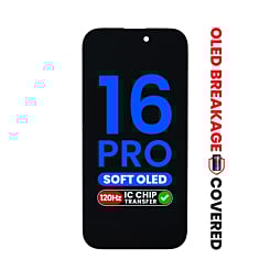 OLED Assembly for iPhone 16 Pro (Aftermarket QV8 / Soft /120HZ) (IC Transfer Eligible)  (Exclusive OLED Breakage Warranty)