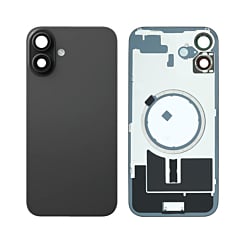 Back Glass with Frame and MagSafe Magnet for iPhone 16 Plus (NO LOGO) (BLACK)