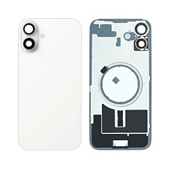 Back Glass with Frame and MagSafe Magnet for iPhone 16 Plus (NO LOGO) (WHITE)