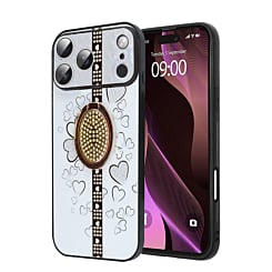 Luxury Diamond Shiny Cases With Damond Ring  - WHITE for iPhone 17 Pro (Only Ground Shipping)