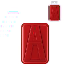 A Design Leather Magnetic Card Wallet Holder w/Stand - RED (Only Ground Shipping)