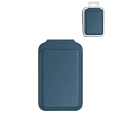 Leather Magnetic Card Wallet Holder w/Stand - BLUE (Only Ground Shipping)