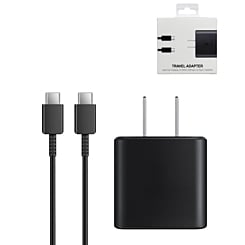Super Fast USB-C Wall Adapter /w USB C-C Charging Cable (45W) (3ft) (BLACK) (Only Ground Shipping)