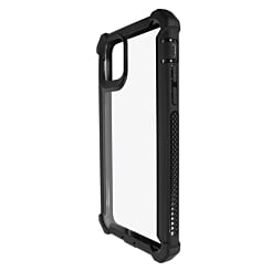 3in1 Hybrid Clear Soft TPU Hard PC Back Cover Case - BLACK for iPhone 12 Mini (Only Ground Shipping)
